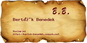 Bertók Benedek névjegykártya