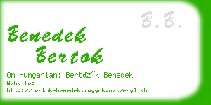 benedek bertok business card