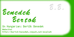benedek bertok business card